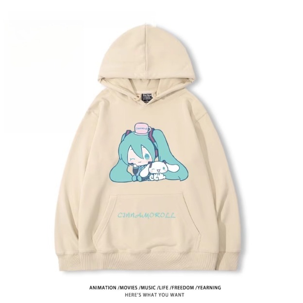 初音未來X三麗鷗新款 親子情侶男女款連帽衛衣
