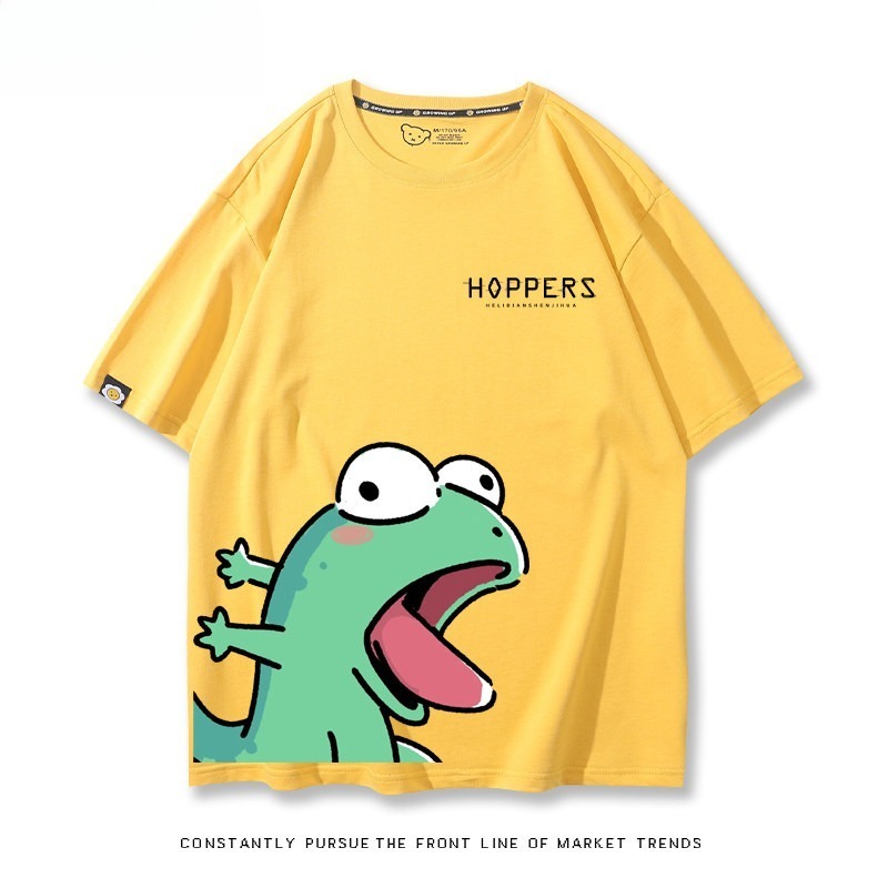 河狸世界 2026親子情侶男女同款 印花短袖T恤