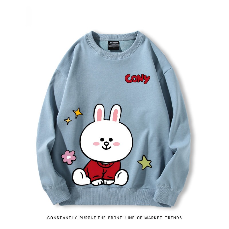 布朗熊可妮兔 秋冬新款 親子情侶裝圓領長袖