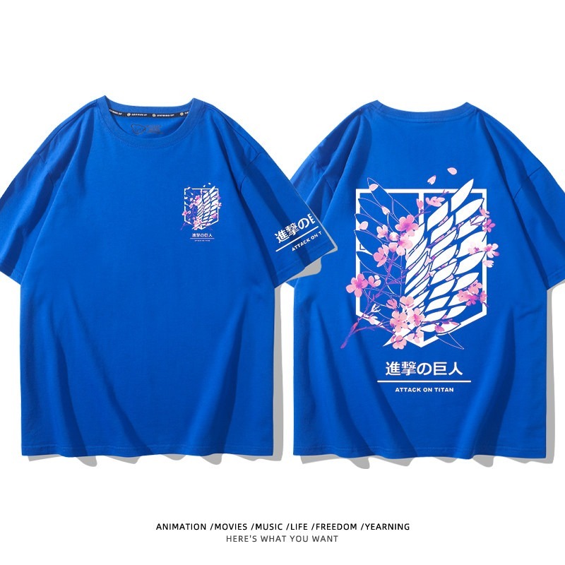 進擊的巨人周邊 男女同款 印花短袖T恤