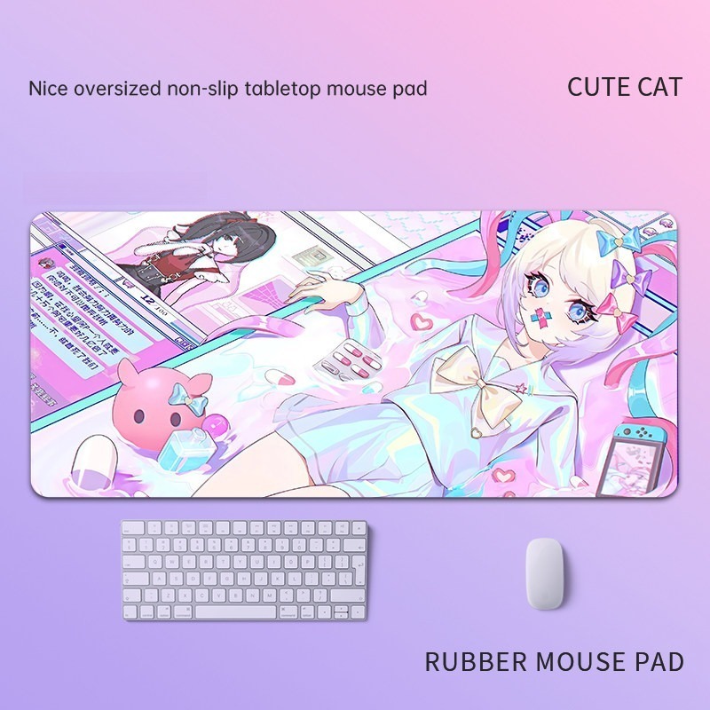 主播女孩重度依賴 主題桌墊 布質滑鼠墊