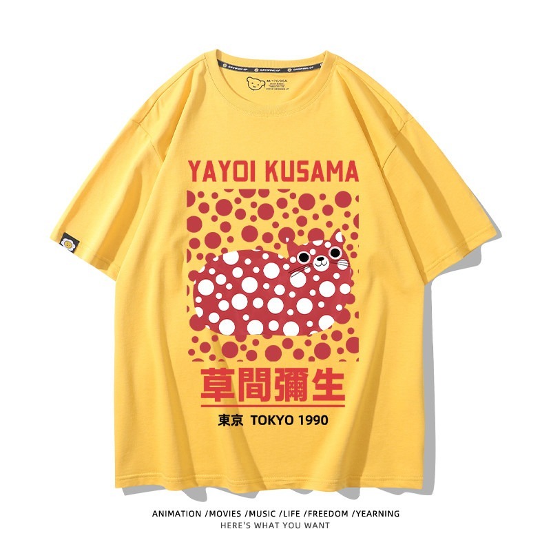 草間彌生Yayoi Kusama周邊 男女同款親子情侶 印花短袖T恤