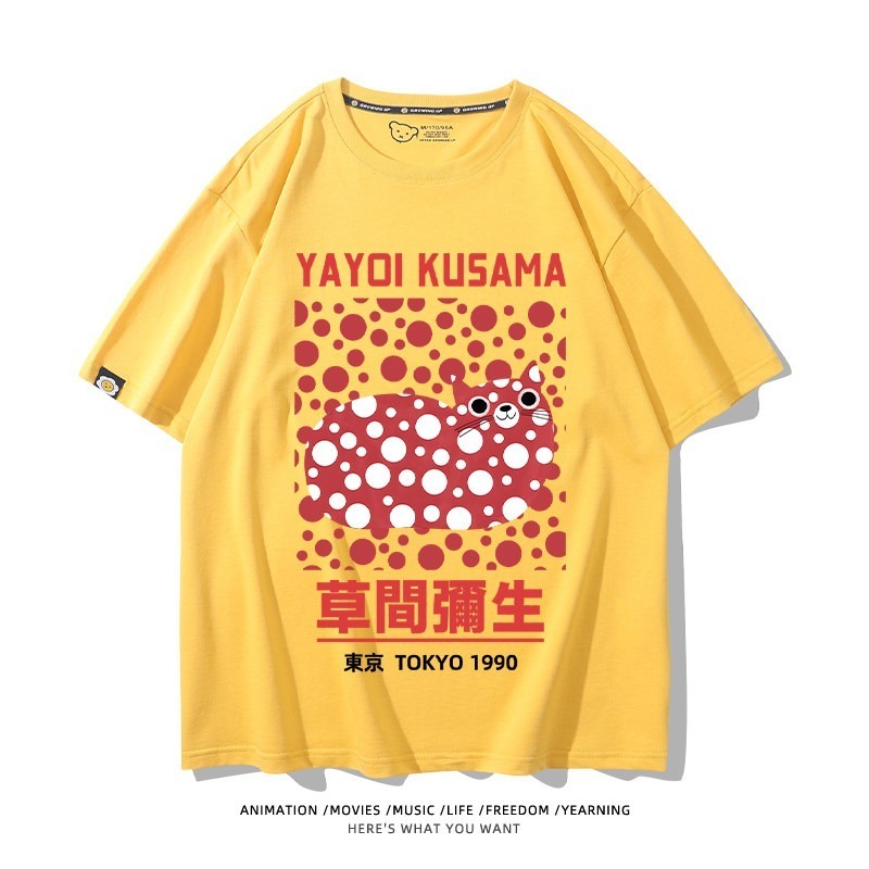 草間彌生Yayoi Kusama周邊 男女同款親子情侶 印花短袖T恤