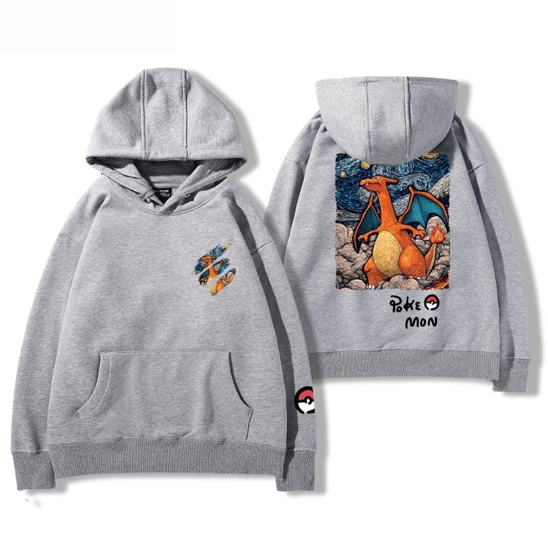 寶可夢油畫系列 聯名衛衣2025秋冬新款親子情侶裝連帽衛衣