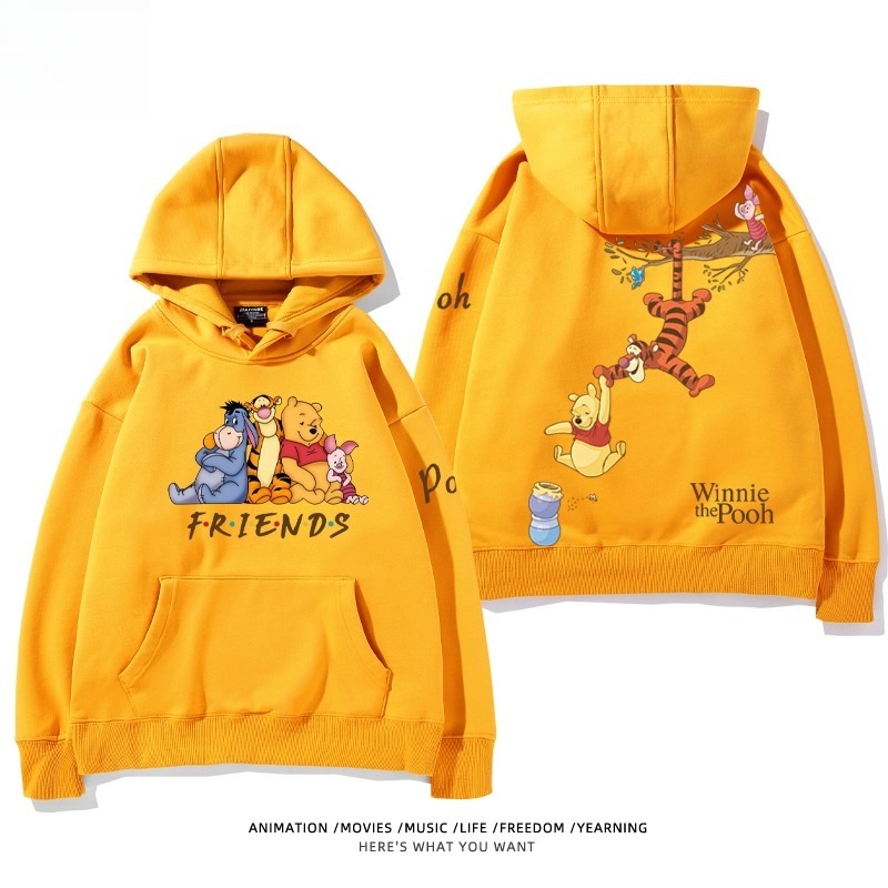 小熊維尼 聯名衛衣2025秋冬新款親子情侶裝連帽衛衣