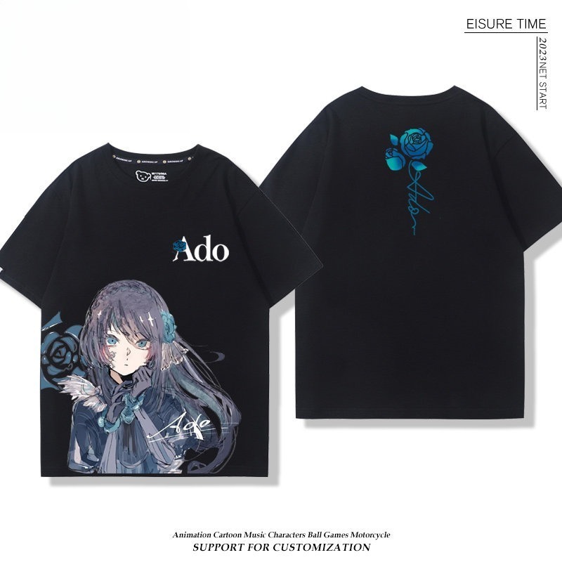 Ado歌手 2026親子情侶男女同款 印花短袖T恤