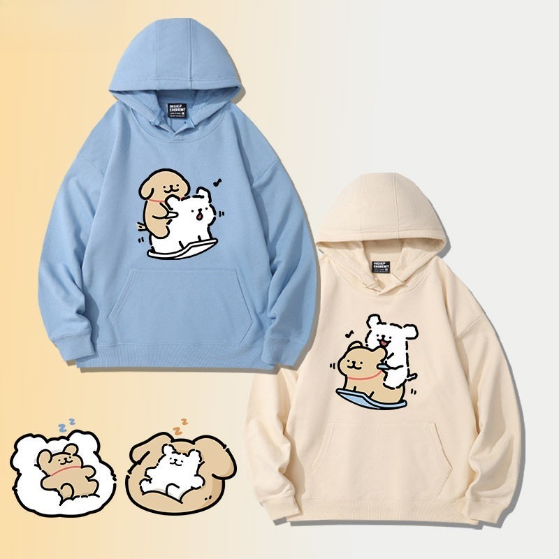 線條小狗 聯名衛衣2026秋冬新款親子情侶裝連帽衛衣