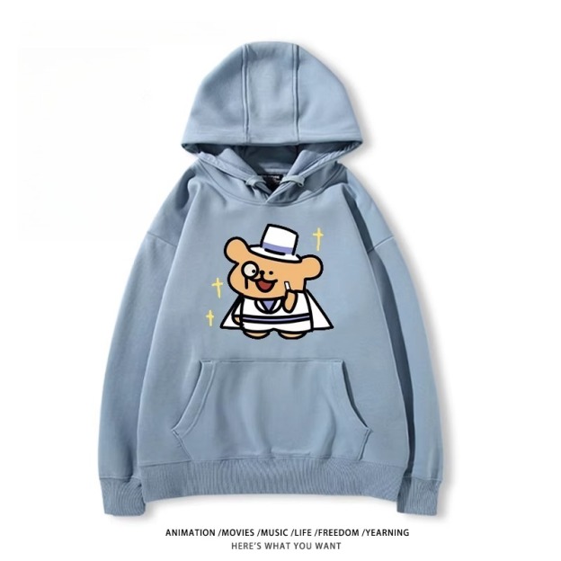 缐條小狗X名偵探柯南新款 親子情侶男女款連帽衛衣