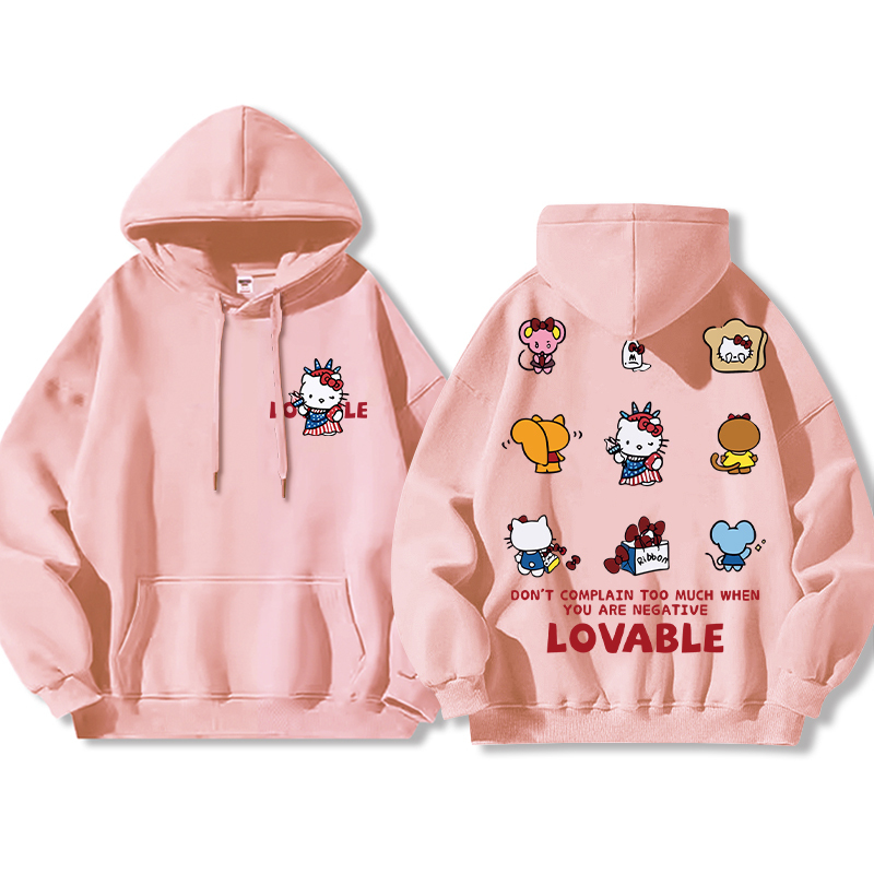 HelloKitty新款 寬鬆百搭 秋冬款 寬鬆連帽衛衣-ZUIHANG SHOP
