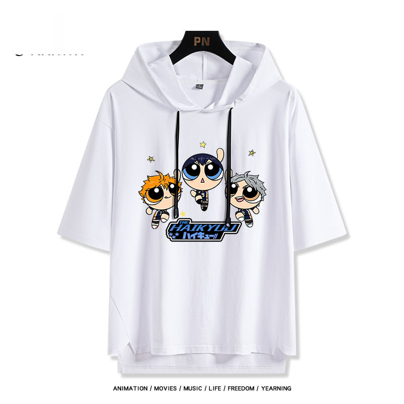 飛天小女警排球少年 連帽短袖T恤