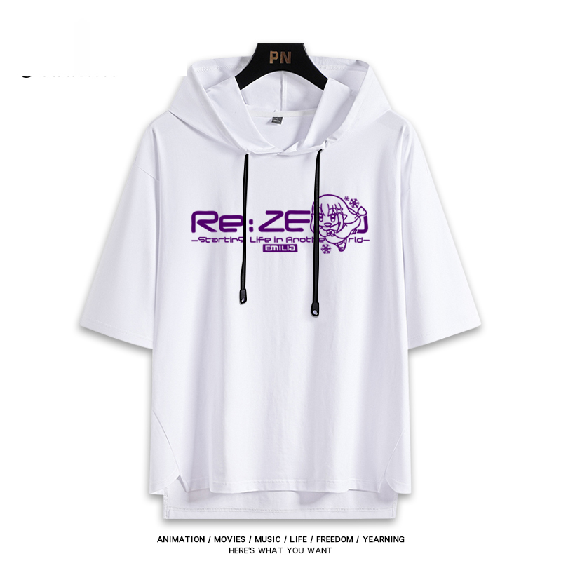 Re:Zero Emilia 連帽短袖T恤-ZUIHANG SHOP