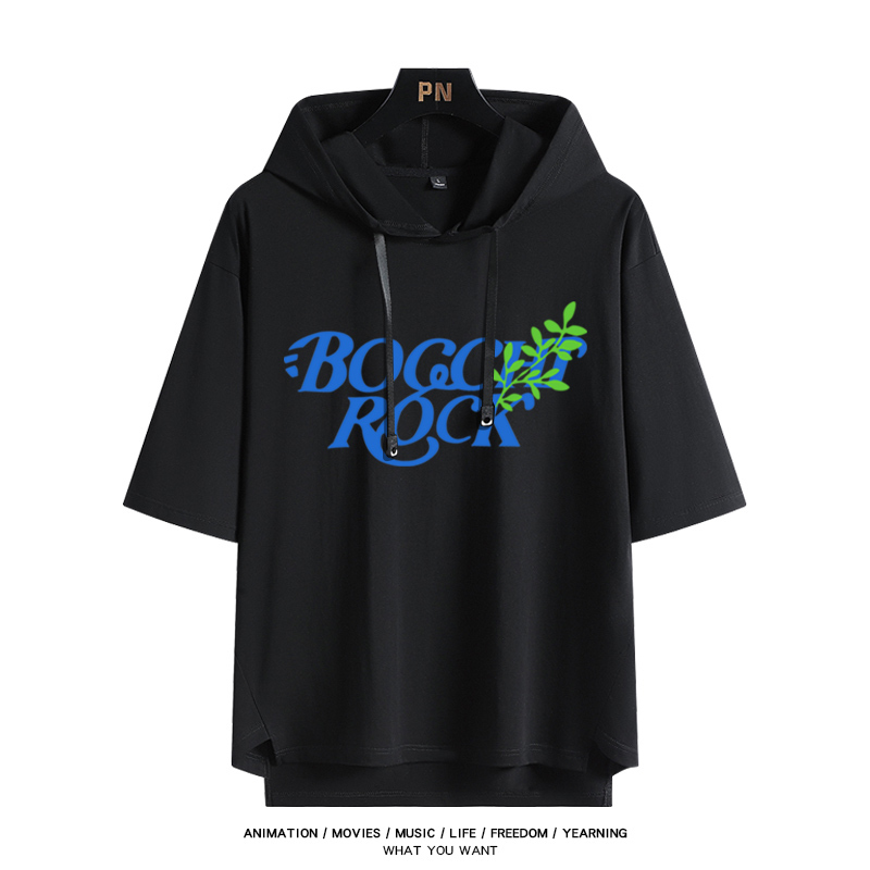 孤獨搖滾新款 親子情侶男女款連帽短袖T恤