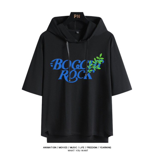 孤獨搖滾新款 親子情侶男女款連帽短袖T恤