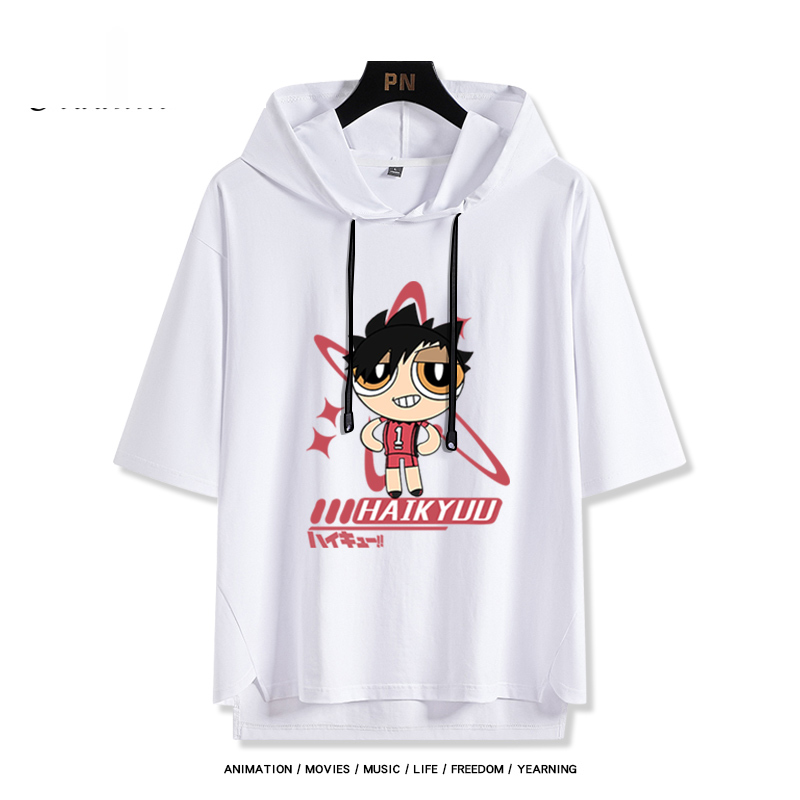 飛天小女警 x 排球少年 連帽短袖T恤