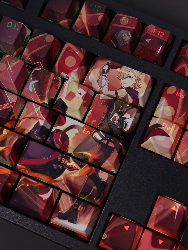 林尼原神透光RGB108鍵標準配列衛星軸鍵帽-CASEZONE