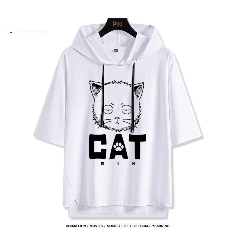 銀魂 定春 連帽短袖T恤