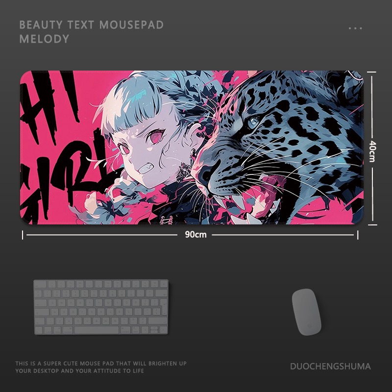 塗鴉黑貓女孩 主題桌墊 布質滑鼠墊-CASEZONE