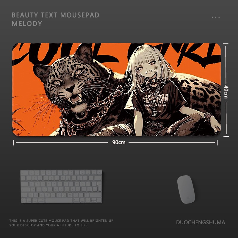 塗鴉黑貓女孩 主題桌墊 布質滑鼠墊-CASEZONE