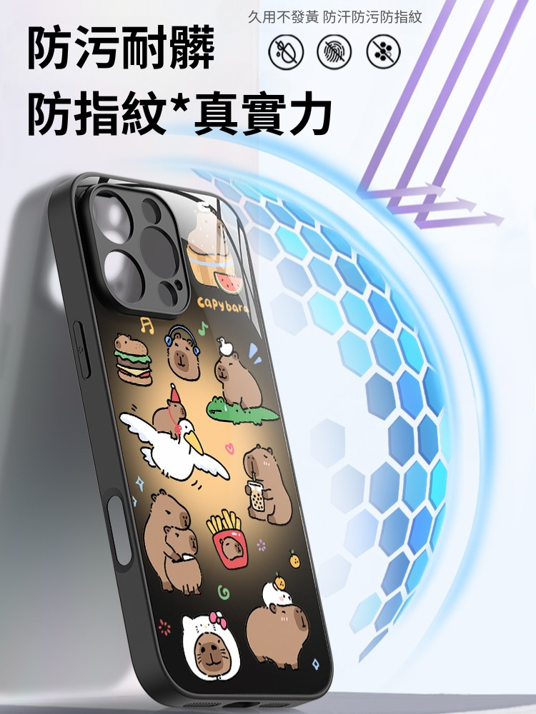 卡皮巴拉新款高清全包防摔玻璃殼-CASEZONE