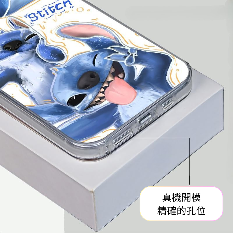 史迪奇彩銀線條漸變防摔手機殼-CASEZONE