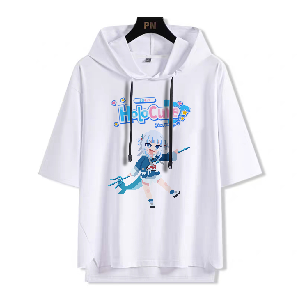 Vtuber HOLOLIVE 像素風 連帽短袖T恤-CASEZONE