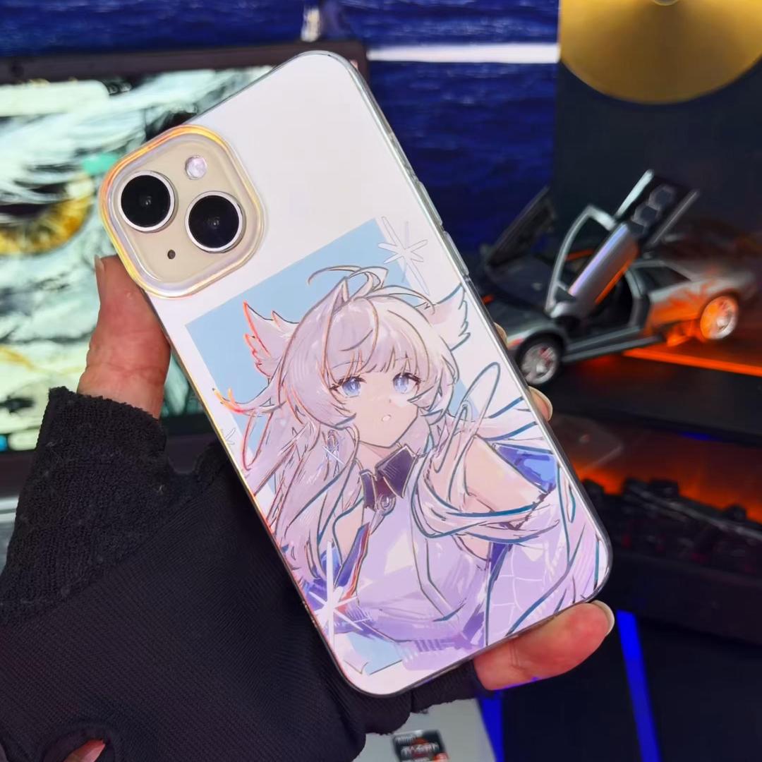 明日方舟極光金漸變手機殼