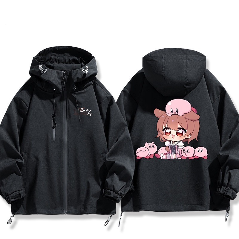 Hololive Vtuber虛擬主播戌神沁音簽名麵包狗周邊 男女同款秋冬衝鋒衣