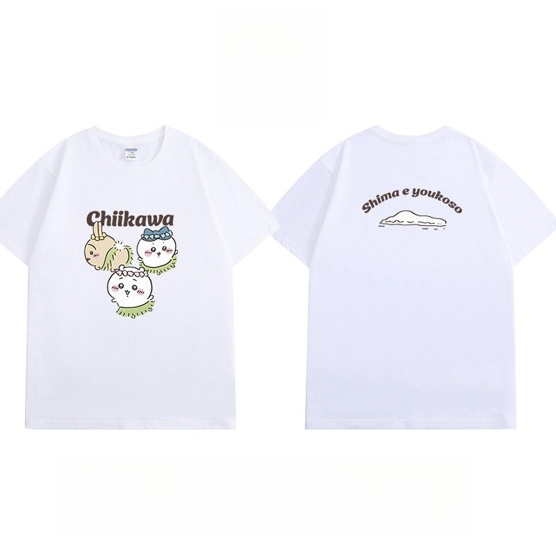 Chiikawa吉伊卡哇 人魚島的秘密 印花短袖T恤