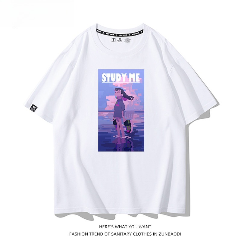 永遠是深夜有多好 2026親子情侶男女同款 印花短袖T恤