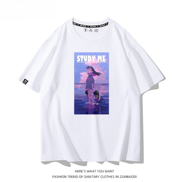 永遠是深夜有多好 2026親子情侶男女同款 印花短袖T恤