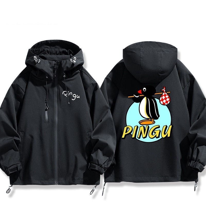 Pingu企鵝家族周邊 男女同款秋冬衝鋒衣