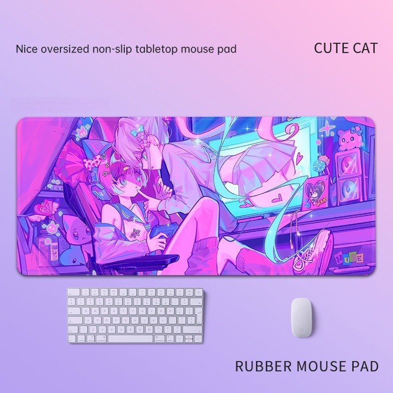 主播女孩重度依賴 主題桌墊 布質滑鼠墊