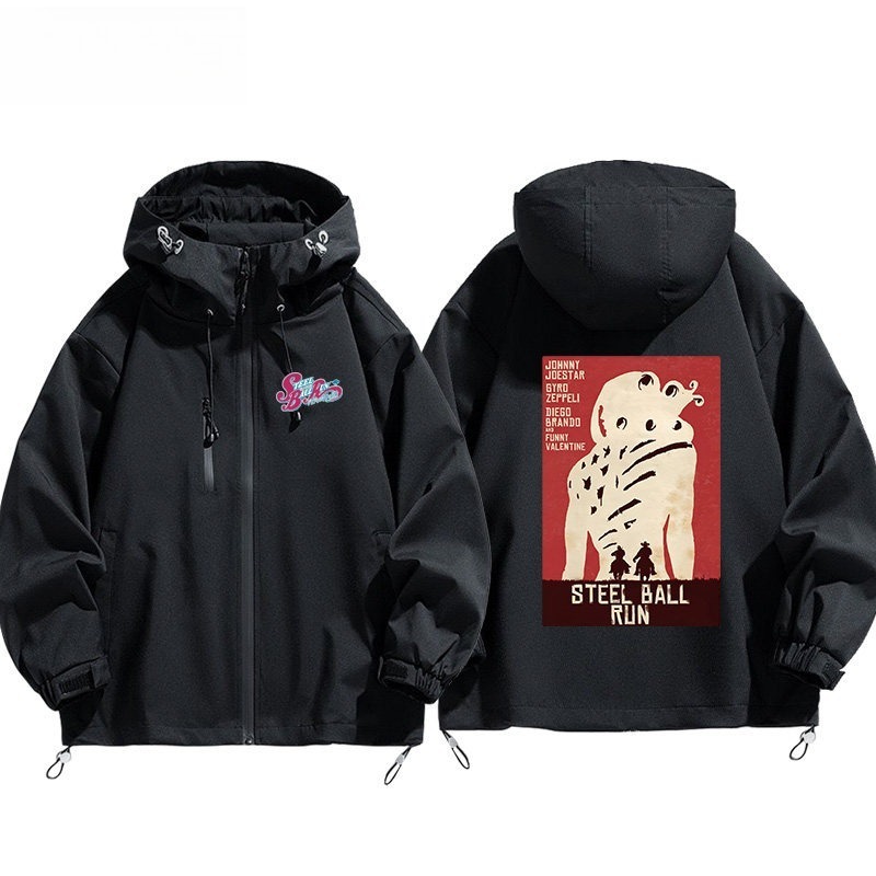 JOJO的奇妙冒險飆馬野郎周邊 男女同款秋冬衝鋒衣