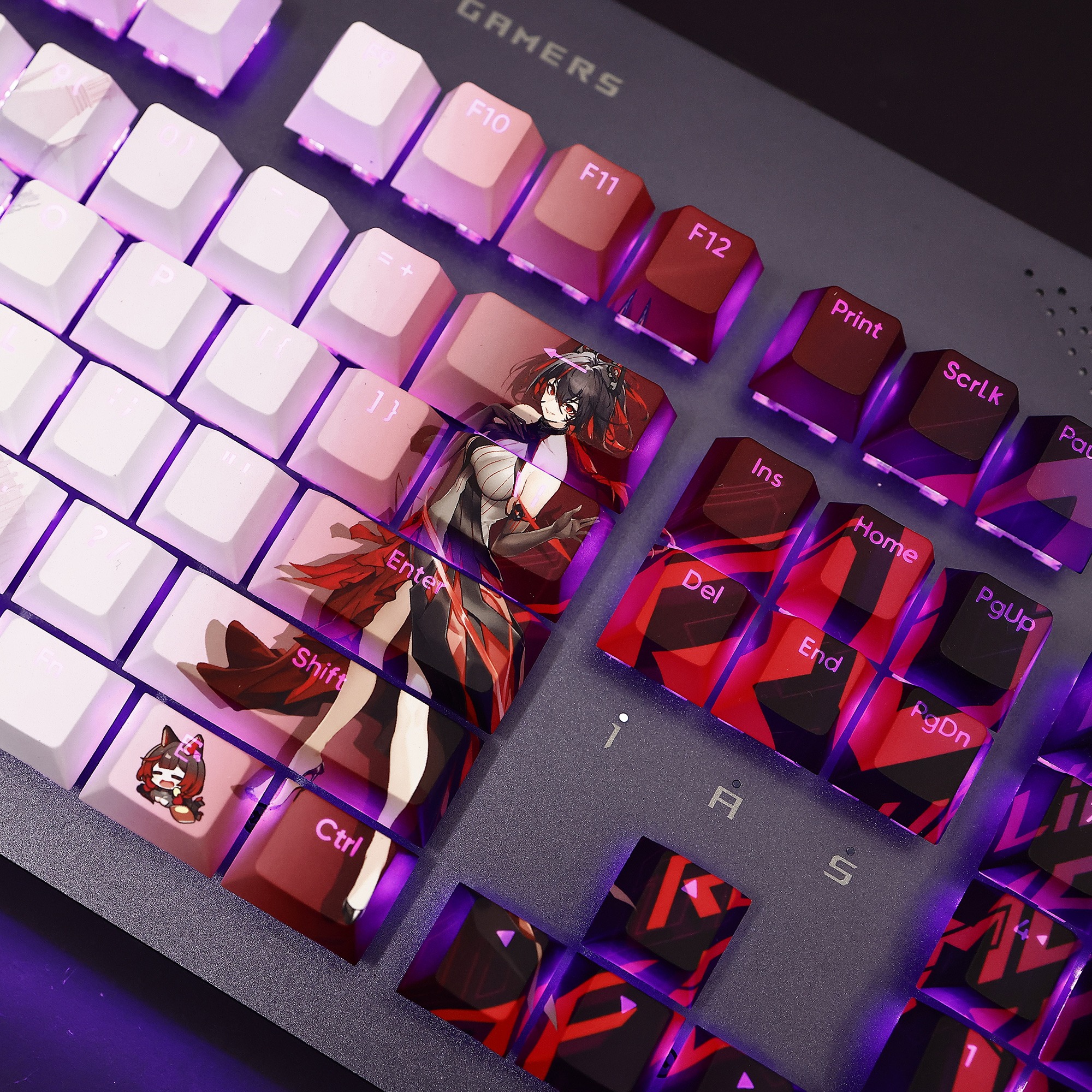 RO姬雪舞禮服版透光RGB108鍵標準配列衛星軸鍵帽-CASEZONE