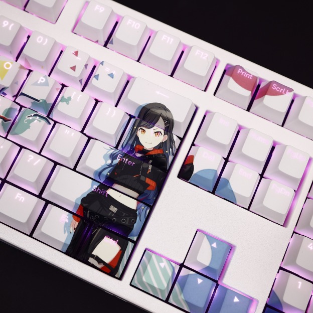 白石杏透光RGB108鍵標準配列衛星軸鍵帽-CASEZONE