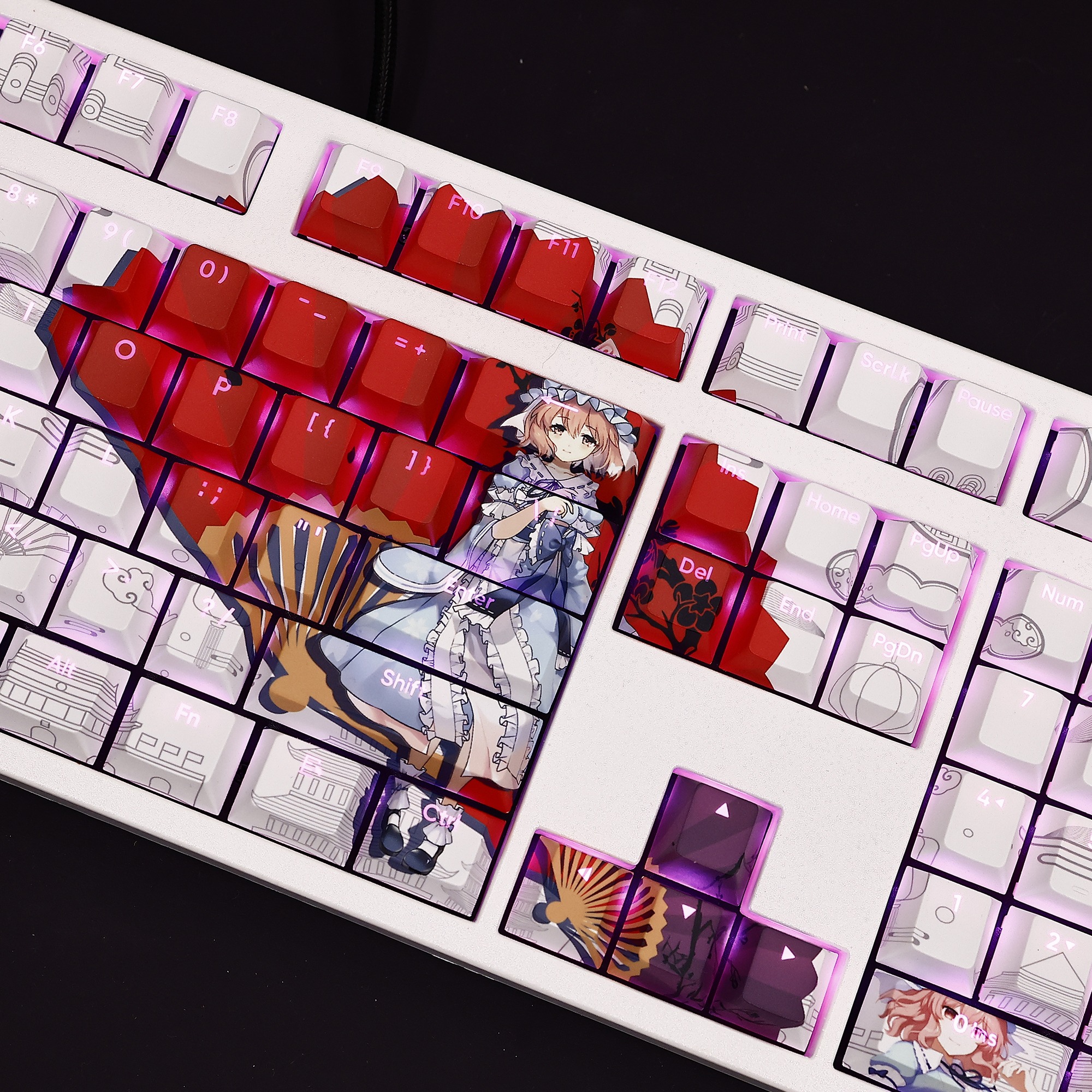 西行寺幽幽子透光RGB108鍵標準配列衛星軸鍵帽-CASEZONE