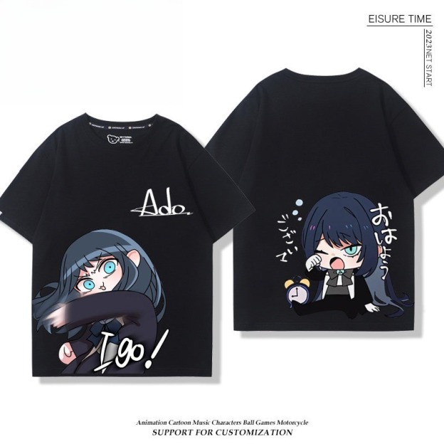 Ado歌手 2026親子情侶男女同款 印花短袖T恤