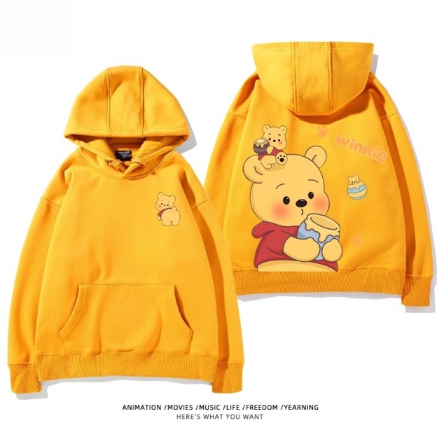 小熊維尼 聯名衛衣2025秋冬新款親子情侶裝連帽衛衣