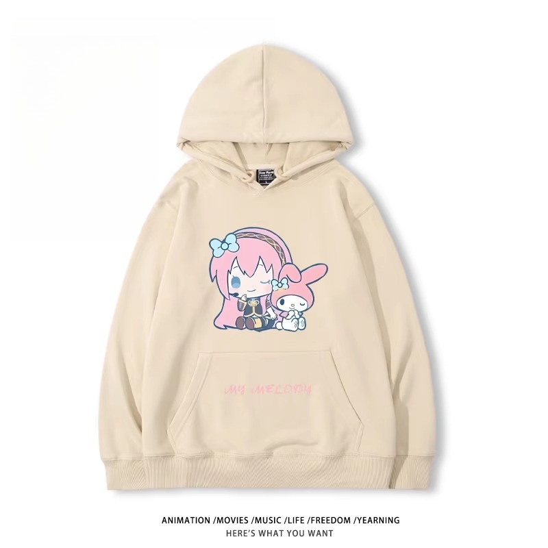 初音未來X三麗鷗新款 親子情侶男女款連帽衛衣