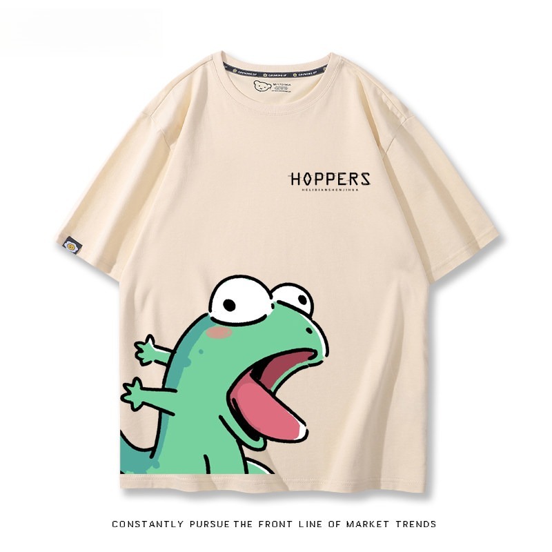 河狸世界 2026親子情侶男女同款 印花短袖T恤