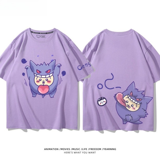 Chiikawa X 寶可夢 2026親子情侶男女同款 印花短袖T恤