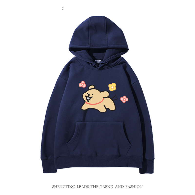 線條小狗新款 親子情侶男女款連帽衛衣-CASEZONE