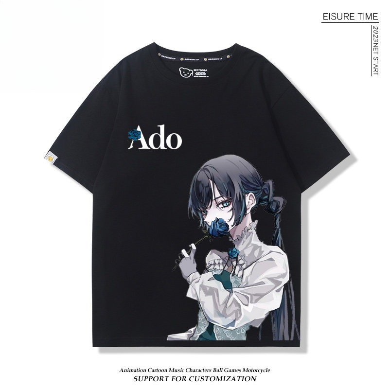 Ado歌手 2026親子情侶男女同款 印花短袖T恤