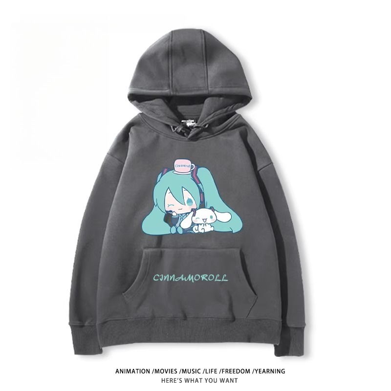 初音未來X三麗鷗新款 親子情侶男女款連帽衛衣