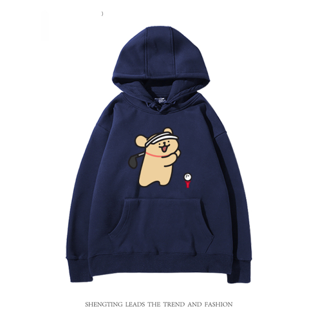 線條小狗新款 親子情侶男女款連帽衛衣-CASEZONE