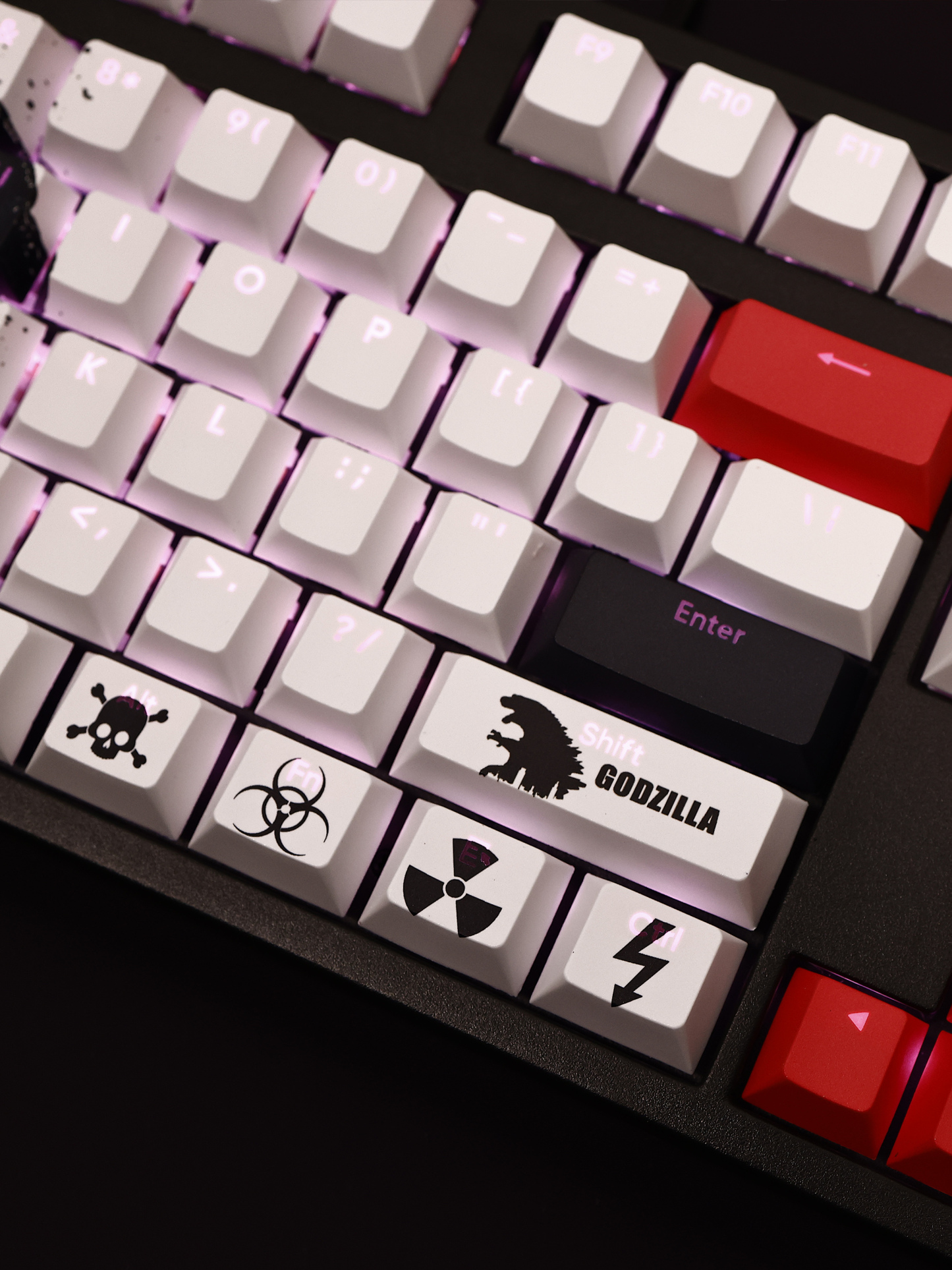 哥吉拉怪獸之王透光RGB108鍵標準配列衛星軸鍵帽-CASEZONE