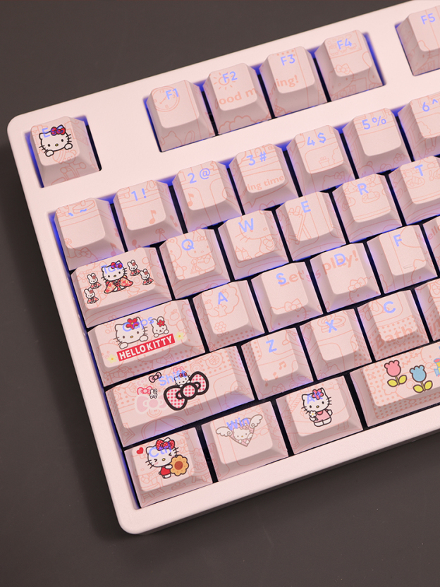 凱蒂貓Hello Kitty透光RGB108鍵標準配列衛星軸鍵帽-CASEZONE
