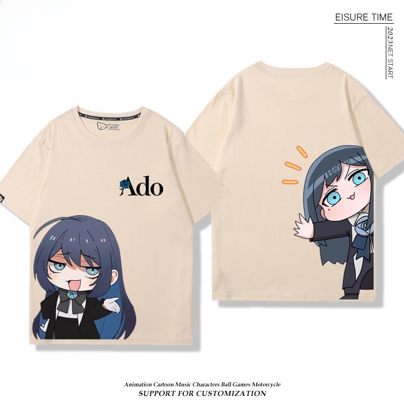 Ado歌手 2026親子情侶男女同款 印花短袖T恤