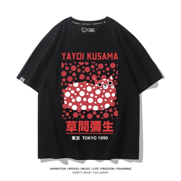 草間彌生Yayoi Kusama周邊 男女同款親子情侶 印花短袖T恤