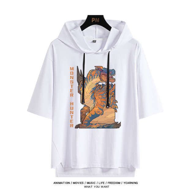 魔物獵人新款 親子情侶男女款連帽短袖T恤